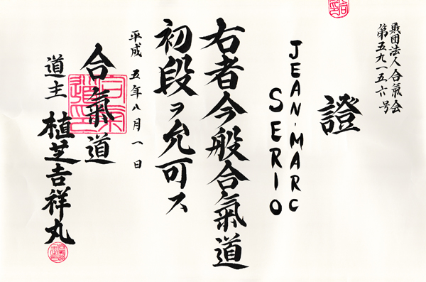 4e Dan Aïkikaï de Tokyo